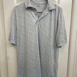 Peter Millar Blue and White Polo Shirt